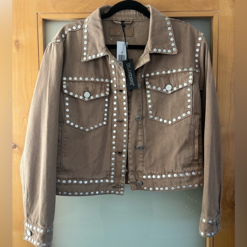 Blank NYC Studded Tan Denim Jacket